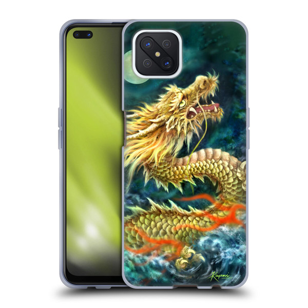 Kayomi Harai Animals And Fantasy Asian Dragon In The Moon Soft Gel Case for OPPO Reno4 Z 5G