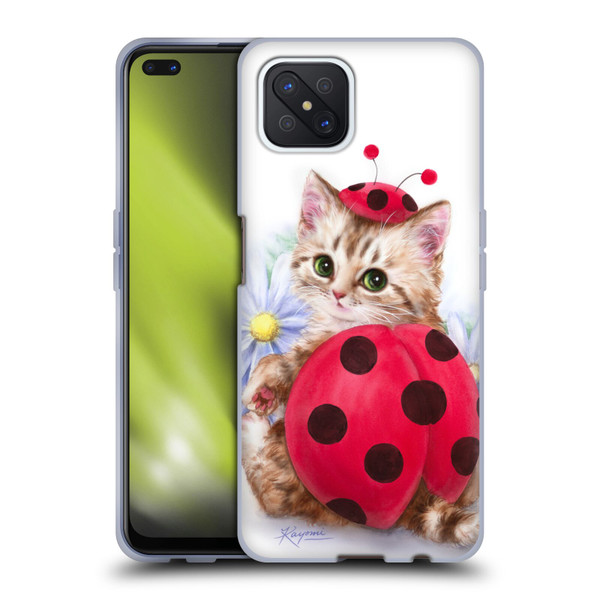 Kayomi Harai Animals And Fantasy Kitten Cat Lady Bug Soft Gel Case for OPPO Reno4 Z 5G