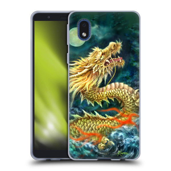 Kayomi Harai Animals And Fantasy Asian Dragon In The Moon Soft Gel Case for Samsung Galaxy A01 Core (2020)