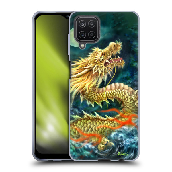 Kayomi Harai Animals And Fantasy Asian Dragon In The Moon Soft Gel Case for Samsung Galaxy A12 (2020)