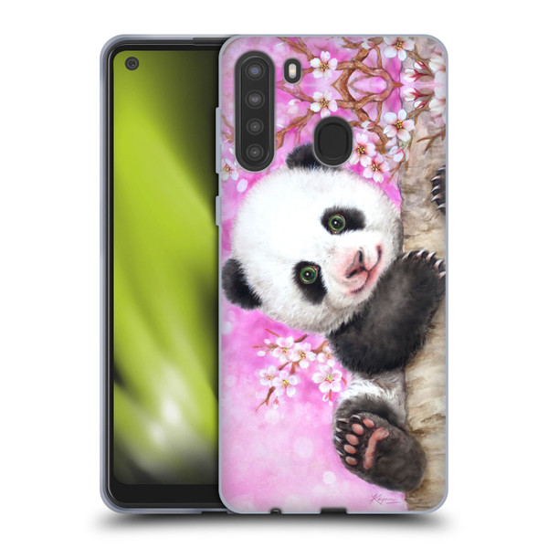 Kayomi Harai Animals And Fantasy Cherry Blossom Panda Soft Gel Case for Samsung Galaxy A21 (2020)