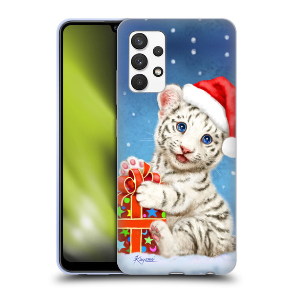 Kayomi Harai Animals And Fantasy White Tiger Christmas Gift Soft Gel Case for Samsung Galaxy A32 (2021)