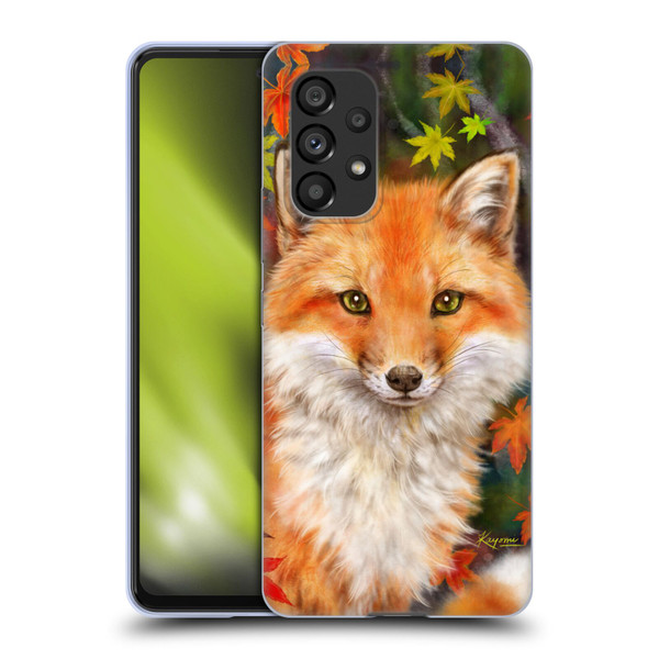 Kayomi Harai Animals And Fantasy Fox With Autumn Leaves Soft Gel Case for Samsung Galaxy A53 5G (2022)