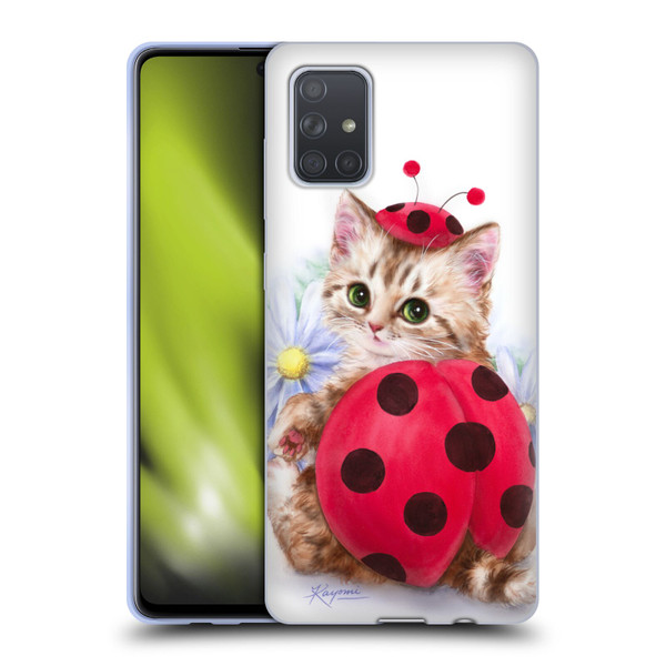 Kayomi Harai Animals And Fantasy Kitten Cat Lady Bug Soft Gel Case for Samsung Galaxy A71 (2019)