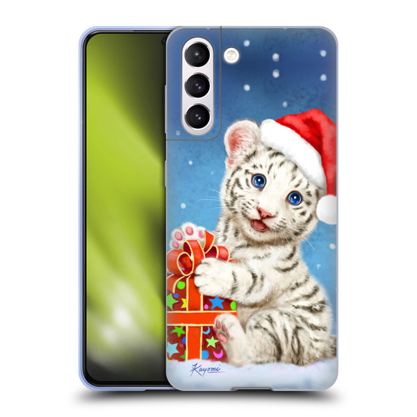 Kayomi Harai Animals And Fantasy White Tiger Christmas Gift Soft Gel Case for Samsung Galaxy S21 5G
