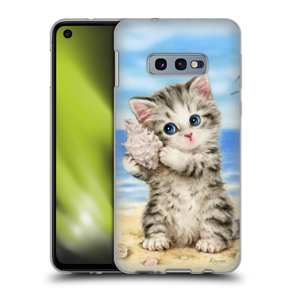 Kayomi Harai Animals And Fantasy Seashell Kitten At Beach Soft Gel Case for Samsung Galaxy S10e