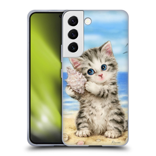 Kayomi Harai Animals And Fantasy Seashell Kitten At Beach Soft Gel Case for Samsung Galaxy S22 5G