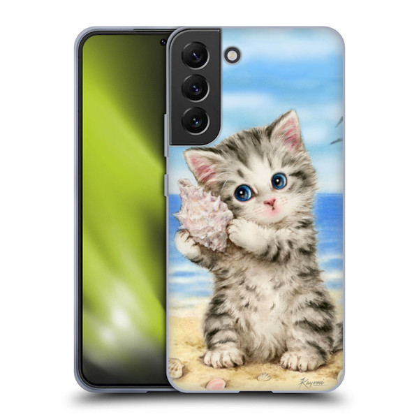 Kayomi Harai Animals And Fantasy Seashell Kitten At Beach Soft Gel Case for Samsung Galaxy S22+ 5G