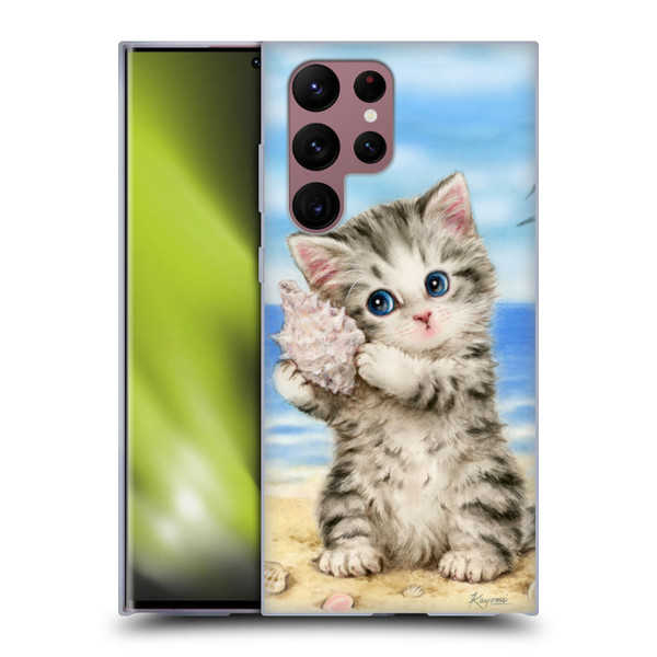 Kayomi Harai Animals And Fantasy Seashell Kitten At Beach Soft Gel Case for Samsung Galaxy S22 Ultra 5G