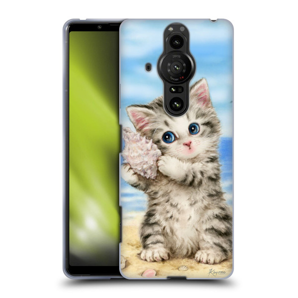 Kayomi Harai Animals And Fantasy Seashell Kitten At Beach Soft Gel Case for Sony Xperia Pro-I