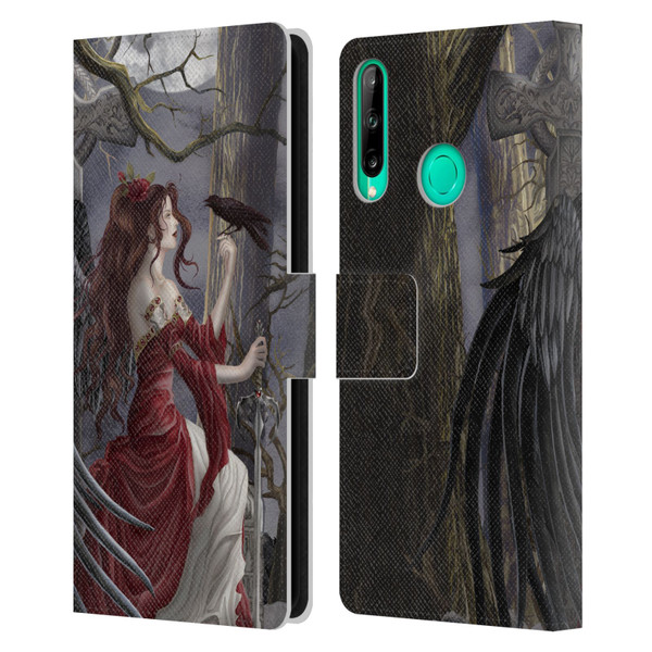 Nene Thomas Deep Forest Dark Angel Fairy With Raven Leather Book Wallet Case Cover For Huawei P40 lite E
