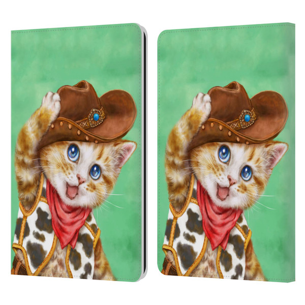 Kayomi Harai Animals And Fantasy Cowboy Kitten Leather Book Wallet Case Cover For Amazon Kindle Paperwhite 1 / 2 / 3