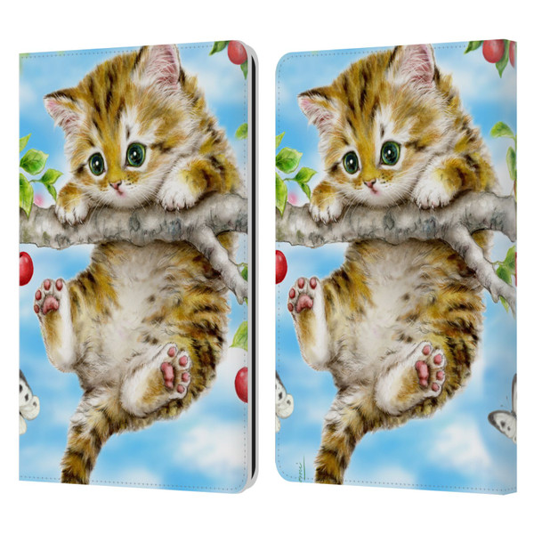 Kayomi Harai Animals And Fantasy Cherry Tree Kitten Leather Book Wallet Case Cover For Amazon Kindle Paperwhite 1 / 2 / 3