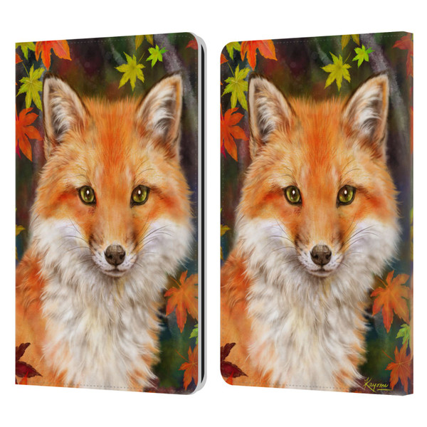 Kayomi Harai Animals And Fantasy Fox With Autumn Leaves Leather Book Wallet Case Cover For Amazon Kindle Paperwhite 1 / 2 / 3