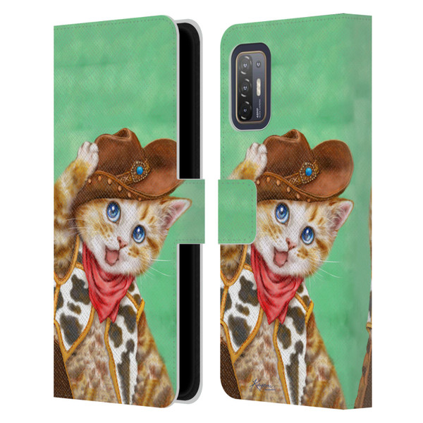 Kayomi Harai Animals And Fantasy Cowboy Kitten Leather Book Wallet Case Cover For HTC Desire 21 Pro 5G