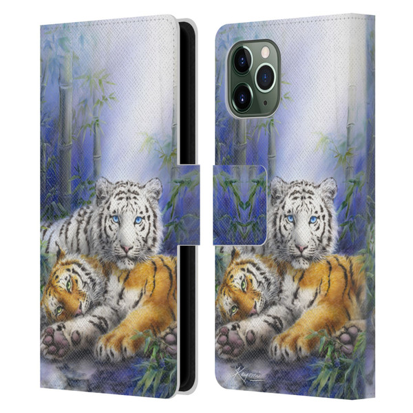 Kayomi Harai Animals And Fantasy Asian Tiger Couple Leather Book Wallet Case Cover For Apple iPhone 11 Pro
