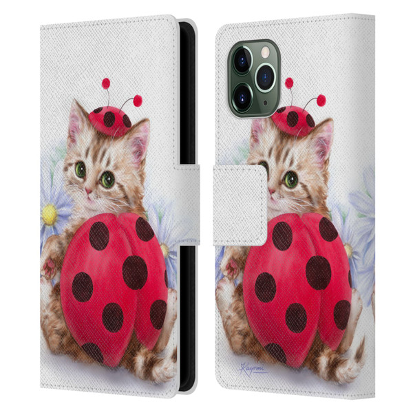 Kayomi Harai Animals And Fantasy Kitten Cat Lady Bug Leather Book Wallet Case Cover For Apple iPhone 11 Pro