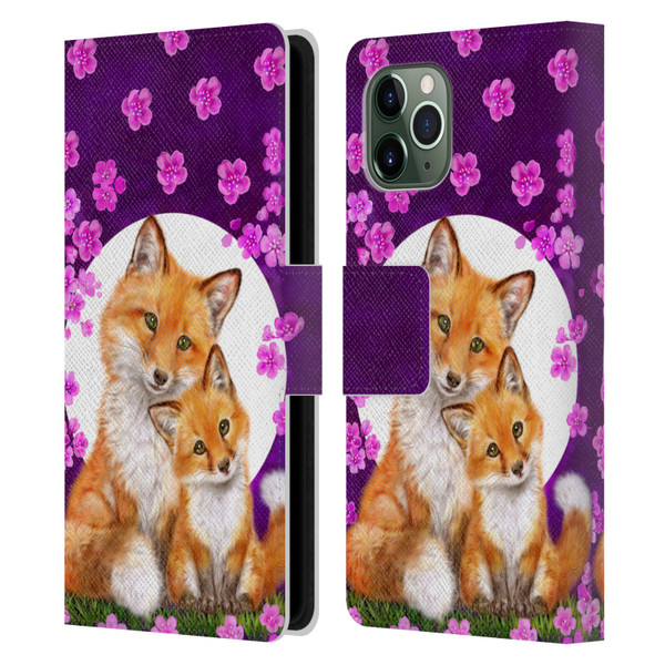 Kayomi Harai Animals And Fantasy Mother & Baby Fox Leather Book Wallet Case Cover For Apple iPhone 11 Pro