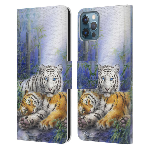 Kayomi Harai Animals And Fantasy Asian Tiger Couple Leather Book Wallet Case Cover For Apple iPhone 12 / iPhone 12 Pro