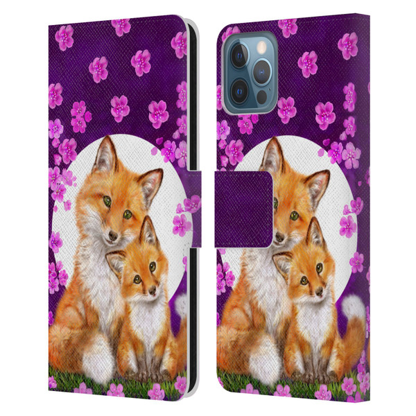 Kayomi Harai Animals And Fantasy Mother & Baby Fox Leather Book Wallet Case Cover For Apple iPhone 12 / iPhone 12 Pro