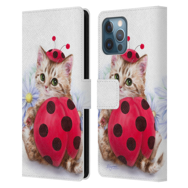 Kayomi Harai Animals And Fantasy Kitten Cat Lady Bug Leather Book Wallet Case Cover For Apple iPhone 12 Pro Max