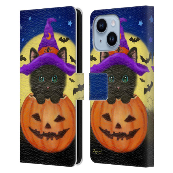 Kayomi Harai Animals And Fantasy Halloween With Cat Leather Book Wallet Case Cover For Apple iPhone 14 Plus