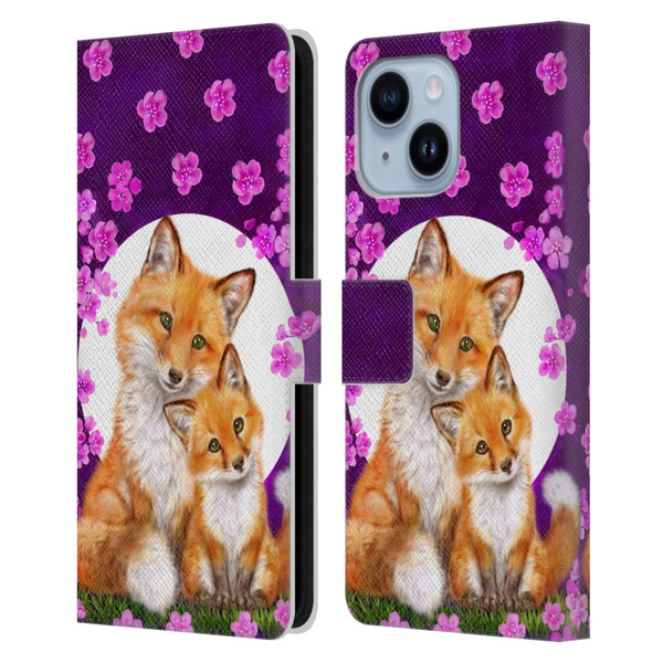 Kayomi Harai Animals And Fantasy Mother & Baby Fox Leather Book Wallet Case Cover For Apple iPhone 14 Plus