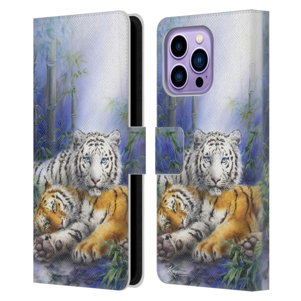 Kayomi Harai Animals And Fantasy Asian Tiger Couple Leather Book Wallet Case Cover For Apple iPhone 14 Pro Max
