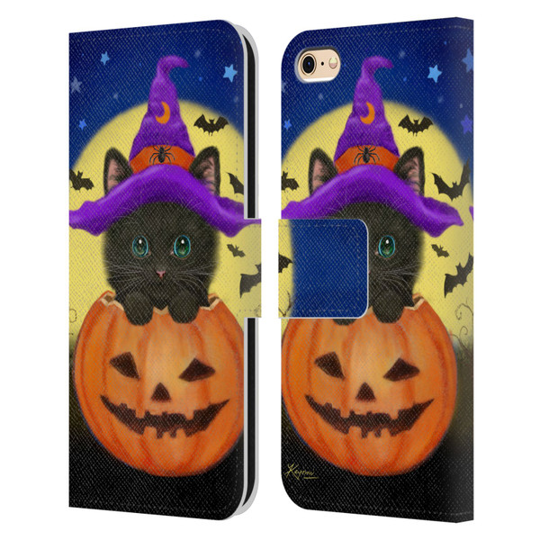 Kayomi Harai Animals And Fantasy Halloween With Cat Leather Book Wallet Case Cover For Apple iPhone 6 / iPhone 6s