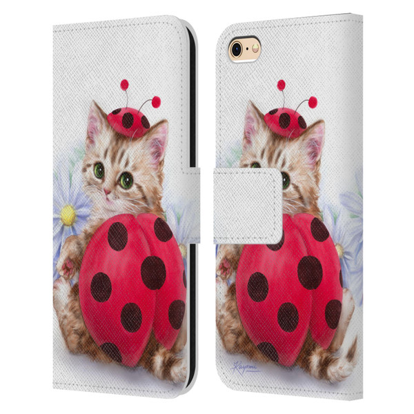 Kayomi Harai Animals And Fantasy Kitten Cat Lady Bug Leather Book Wallet Case Cover For Apple iPhone 6 / iPhone 6s
