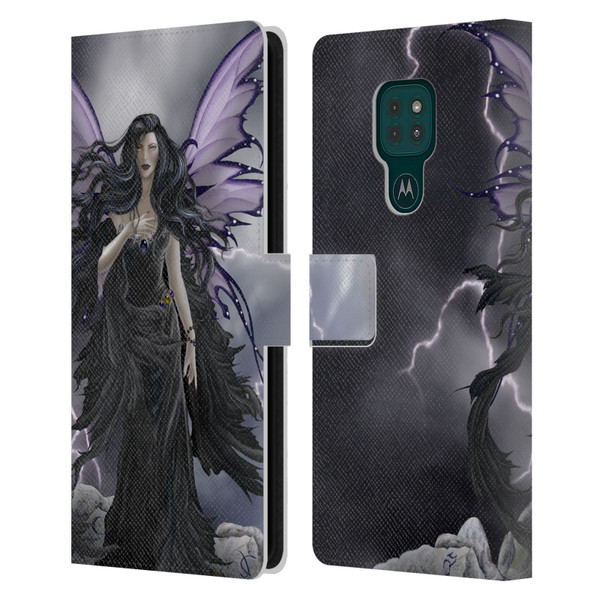 Nene Thomas Gothic Storm Fairy With Lightning Leather Book Wallet Case Cover For Motorola Moto G9 Play
