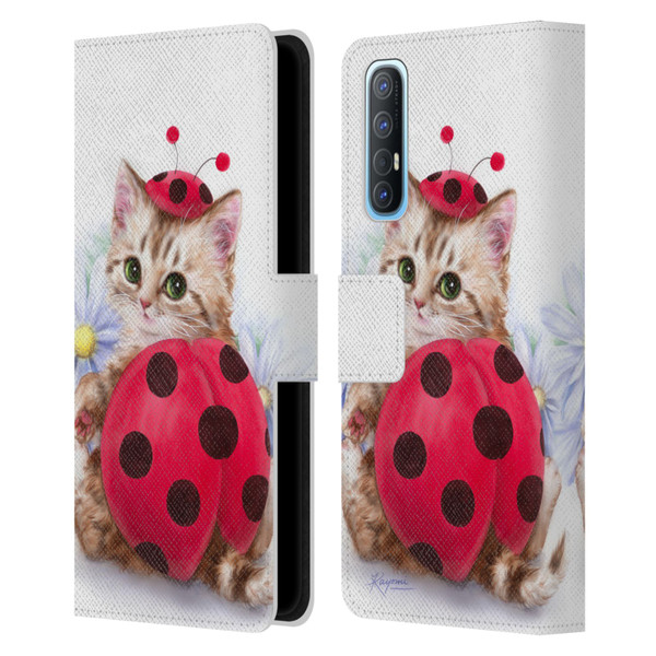 Kayomi Harai Animals And Fantasy Kitten Cat Lady Bug Leather Book Wallet Case Cover For OPPO Find X2 Neo 5G