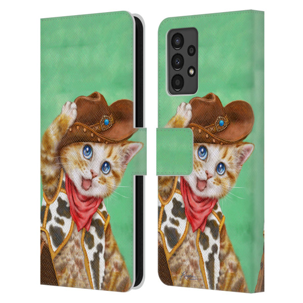 Kayomi Harai Animals And Fantasy Cowboy Kitten Leather Book Wallet Case Cover For Samsung Galaxy A13 (2022)