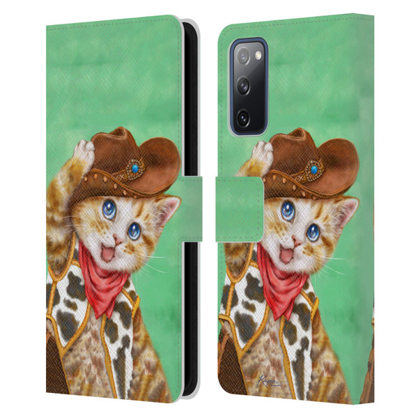 Kayomi Harai Animals And Fantasy Cowboy Kitten Leather Book Wallet Case Cover For Samsung Galaxy S20 FE / 5G