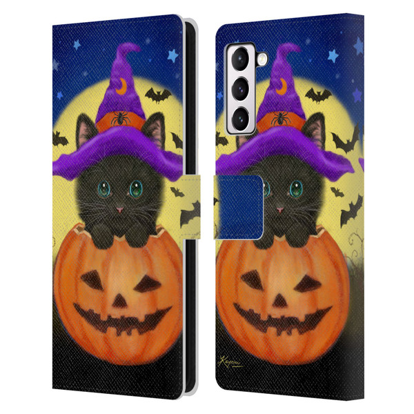 Kayomi Harai Animals And Fantasy Halloween With Cat Leather Book Wallet Case Cover For Samsung Galaxy S21+ 5G