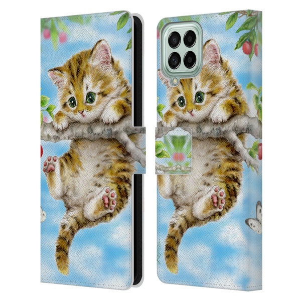 Kayomi Harai Animals And Fantasy Cherry Tree Kitten Leather Book Wallet Case Cover For Samsung Galaxy M53 (2022)