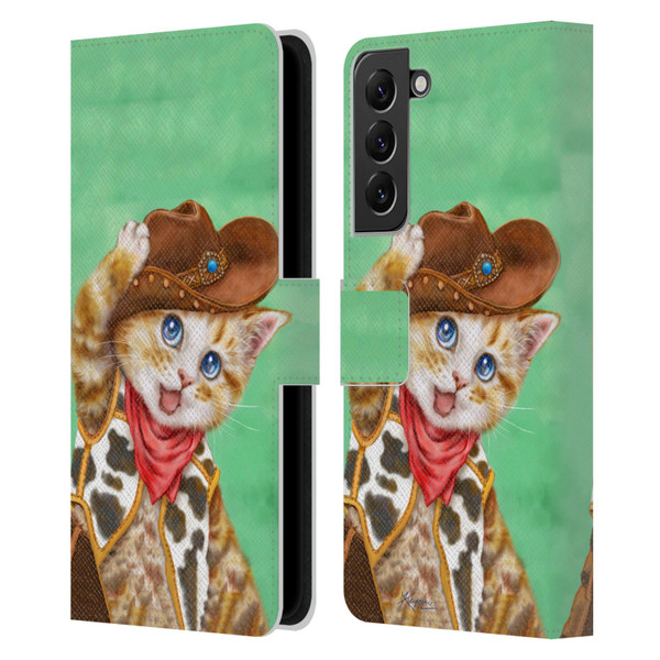 Kayomi Harai Animals And Fantasy Cowboy Kitten Leather Book Wallet Case Cover For Samsung Galaxy S22+ 5G