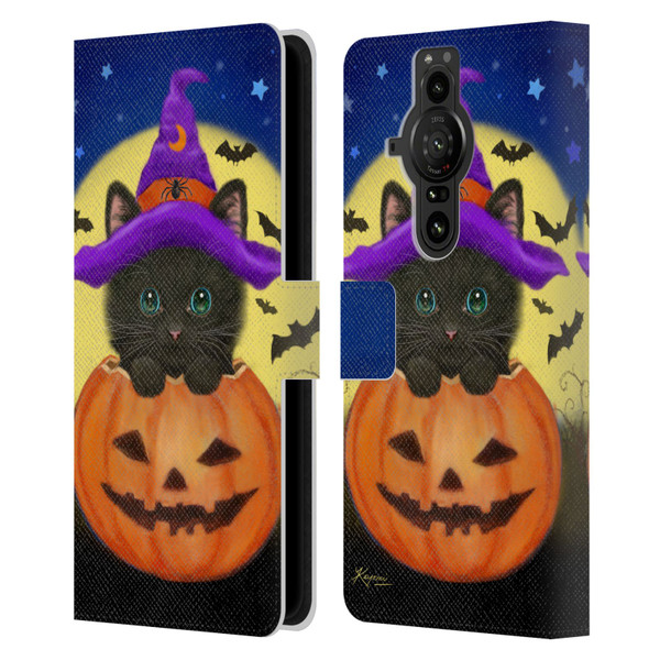 Kayomi Harai Animals And Fantasy Halloween With Cat Leather Book Wallet Case Cover For Sony Xperia Pro-I