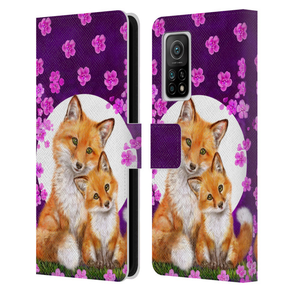 Kayomi Harai Animals And Fantasy Mother & Baby Fox Leather Book Wallet Case Cover For Xiaomi Mi 10T 5G
