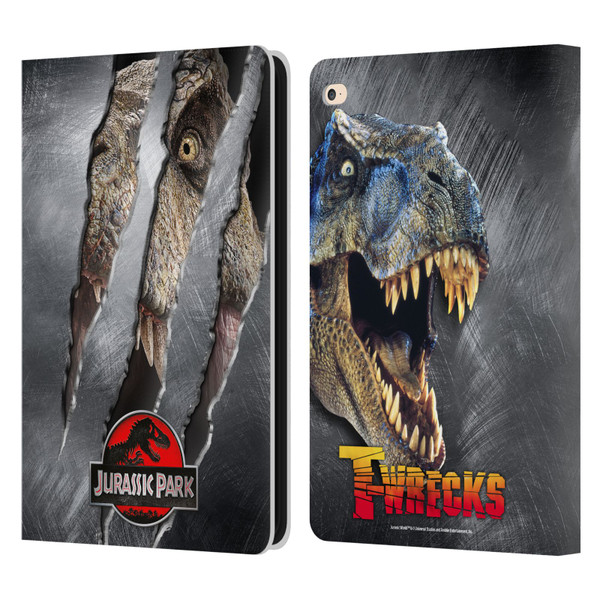 Jurassic Park Logo T-Rex Claw Mark Leather Book Wallet Case Cover For Apple iPad Air 2 (2014)
