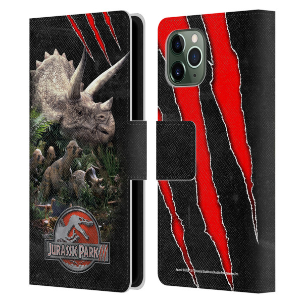 Jurassic Park III Key Art Dinosaurs 2 Leather Book Wallet Case Cover For Apple iPhone 11 Pro