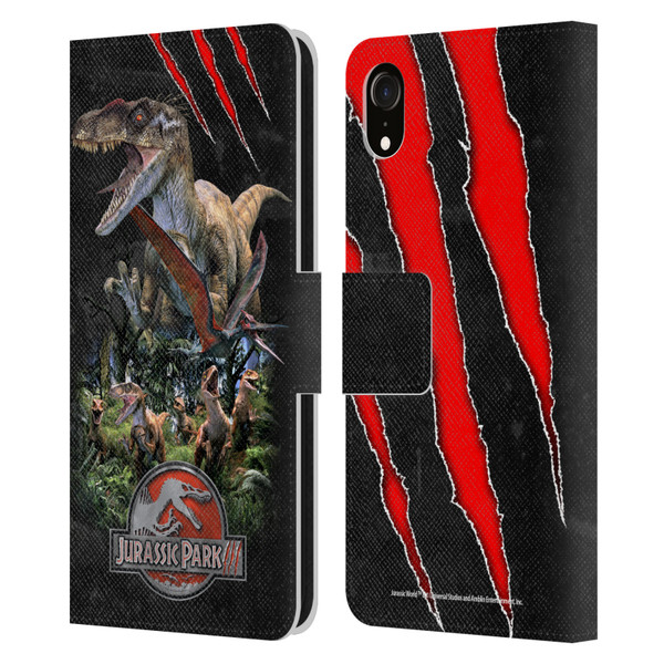 Jurassic Park III Key Art Dinosaurs 3 Leather Book Wallet Case Cover For Apple iPhone XR