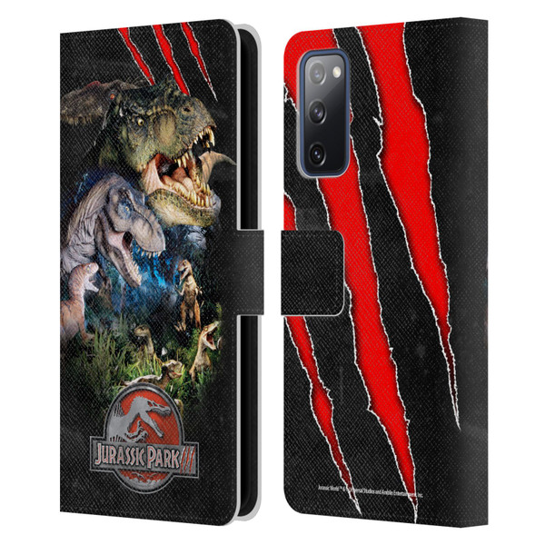 Jurassic Park III Key Art Dinosaurs Leather Book Wallet Case Cover For Samsung Galaxy S20 FE / 5G