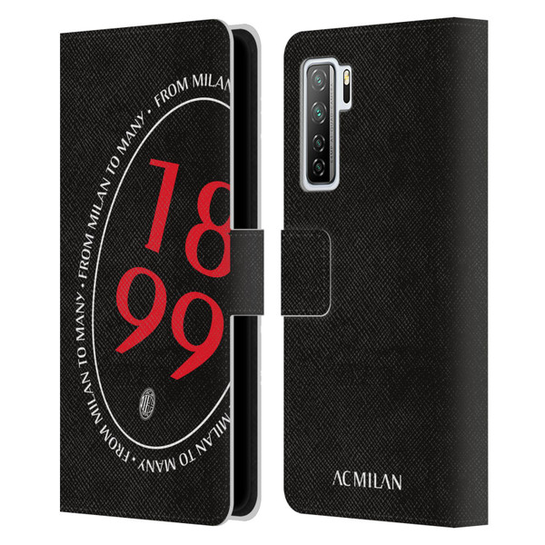 AC Milan Art 1899 Oversized Leather Book Wallet Case Cover For Huawei Nova 7 SE/P40 Lite 5G