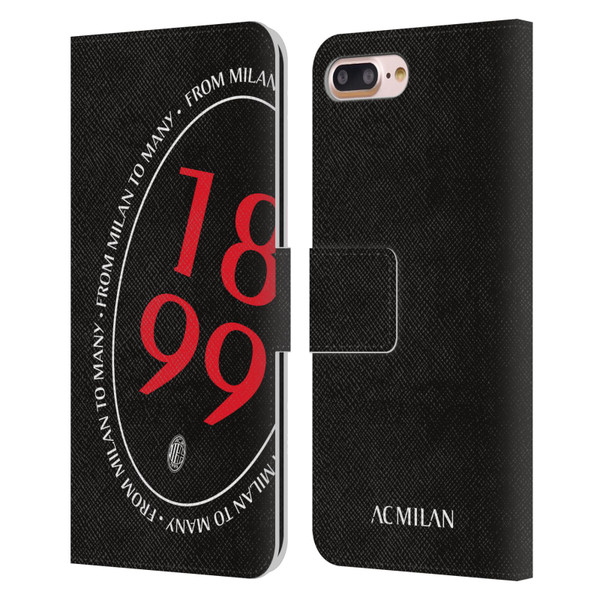 AC Milan Art 1899 Oversized Leather Book Wallet Case Cover For Apple iPhone 7 Plus / iPhone 8 Plus