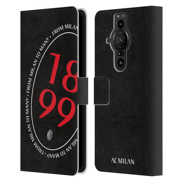 AC Milan Art 1899 Oversized Leather Book Wallet Case Cover For Sony Xperia Pro-I