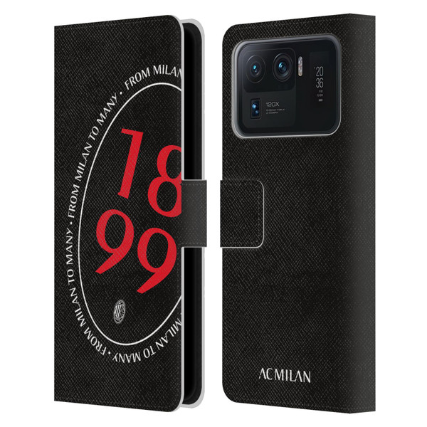 AC Milan Art 1899 Oversized Leather Book Wallet Case Cover For Xiaomi Mi 11 Ultra