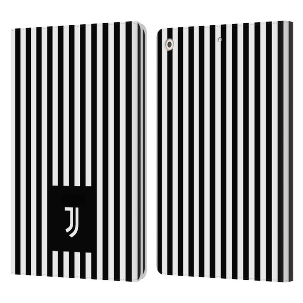 Juventus Football Club Lifestyle 2 Black & White Stripes Leather Book Wallet Case Cover For Apple iPad 10.2 2019/2020/2021