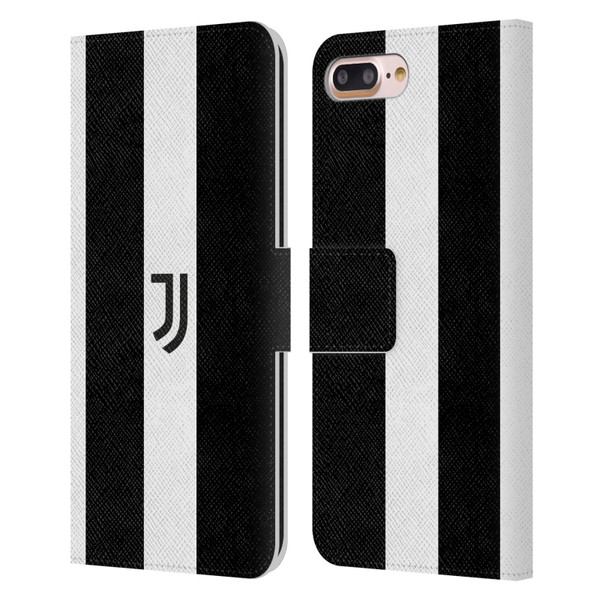 Juventus Football Club Lifestyle 2 Bold White Stripe Leather Book Wallet Case Cover For Apple iPhone 7 Plus / iPhone 8 Plus