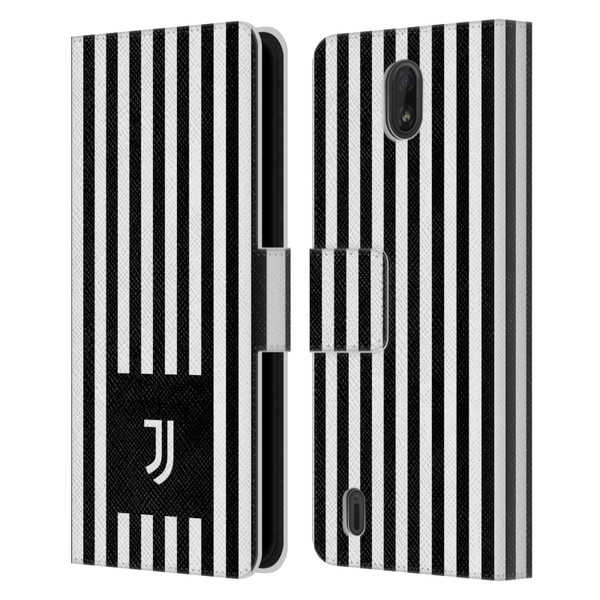 Juventus Football Club Lifestyle 2 Black & White Stripes Leather Book Wallet Case Cover For Nokia C01 Plus/C1 2nd Edition